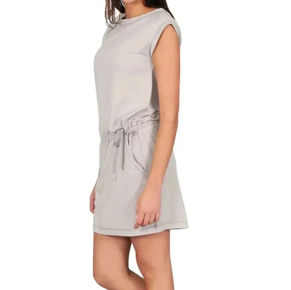 {Indygena} Laco Activewear Dress Drawstring Waist with Pockets in Grey